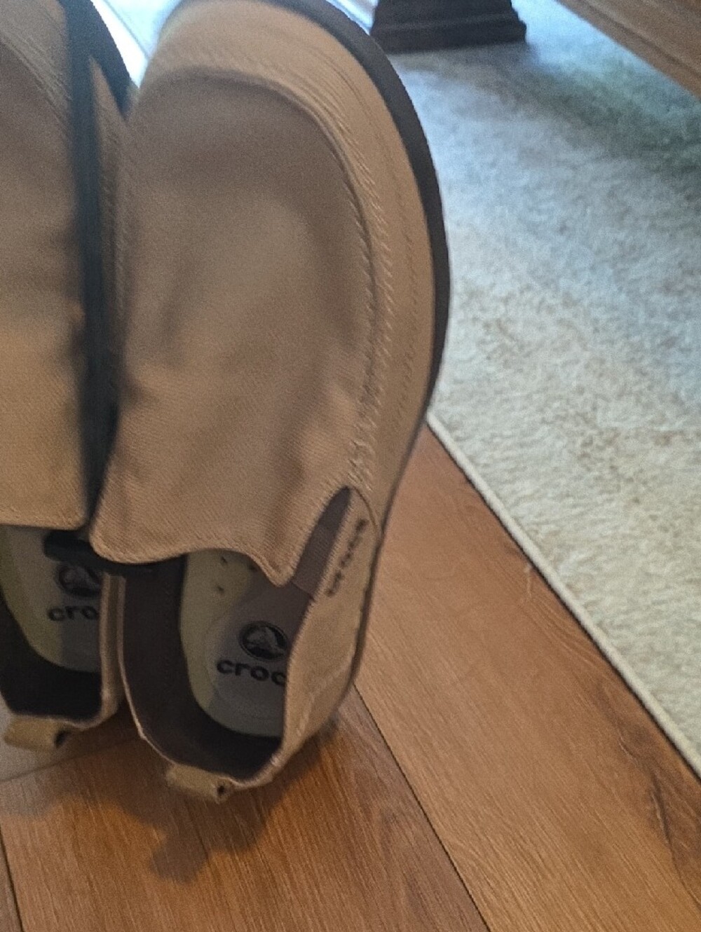 CROCS Men's Tan Slip-On Canvas Loafers - Picture 10 of 12